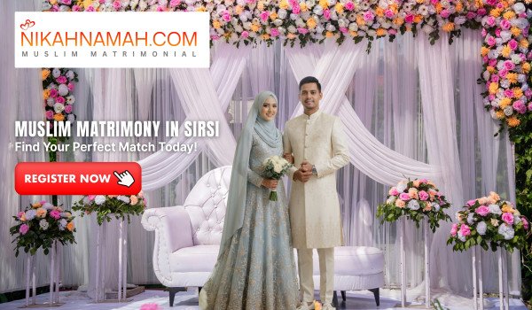 Muslim matrimony in Sirsi featuring a bride and groom at a wedding stage – Nikahnamah Muslim Matrimonial