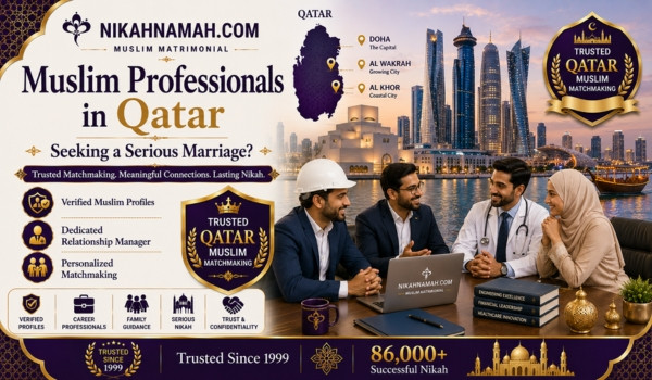 xMuslim professionals in Qatar seeking serious marriage through verified Muslim profiles, dedicated relationship managers, and personalized Nikah matchmaking for engineers, doctors, accountants, and professionals across Doha, Al Wakrah, Al Khor, and Qatar.